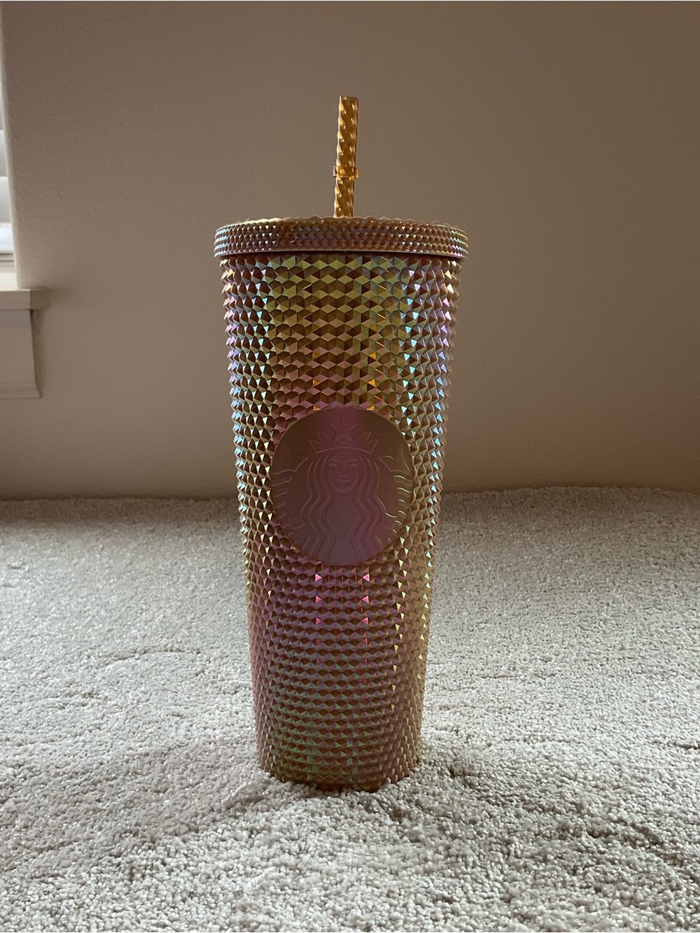 New Starbucks Philippines Champagne Wood  Studded Tumbler